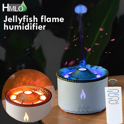 360 ml Aroma difuzér Volcanic Flame Esenciální olej Přenosný zvlhčovač vzduchu s kouřovým prstencem Vůně noční lampy