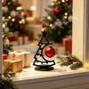 Small Entrance Holiday Displays 3D Printed Christmas Tree Desktop Ornament, Decorative Hollow Figurine with DIY Table Decor Stable Base for