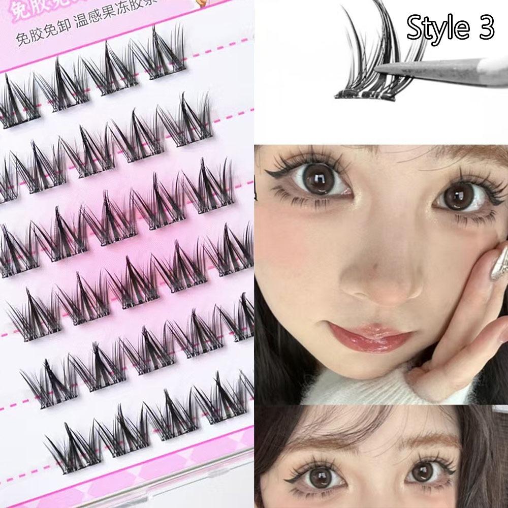Natural Look Glue-free False Eyelashes Press on Segmented Eyelashes  Women's Beauty