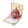 1 Stück 3D Pop-Up Schokoladenkuchen Geburtstagskarte Geschenk Dekoration Papier Grußkarte mit Wünschen Einzigartiges Geschenk für Freunde Familie Paare