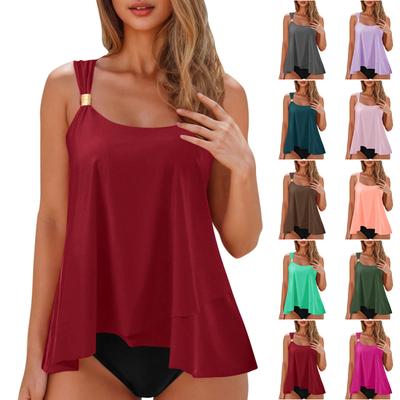 Women's Split Fashion Sexy Bikini Solid Colour With Bra Pad No Steel Bra Swimsuit