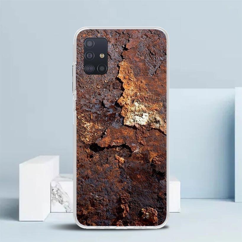 Vintage Industrial Style Rusty Pattern Soft Cover for Samsung Galaxy A12 A22 A32 A52 A72 A02S Phone Case Note 20 Ultra 10 S10 Pl