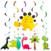 Dinosaur-Themed Birthday Party Disposable Tableware Set: Paper Plates, Cups, and Napkins for Girls