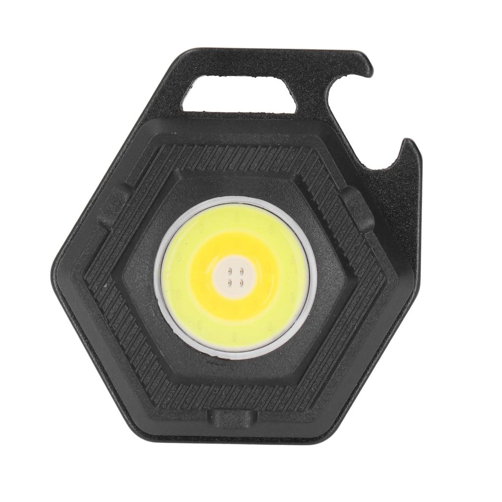 COB Small Flashlight Rechargeable 4 Gears 500lm Keychain Light with Folding Bracket for Fishing
