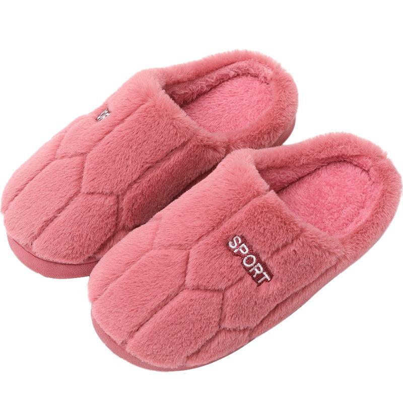 New cotton slippers velvet indoor home hospitality dormitory confinement drag fluffy slippers couple cotton slippers women