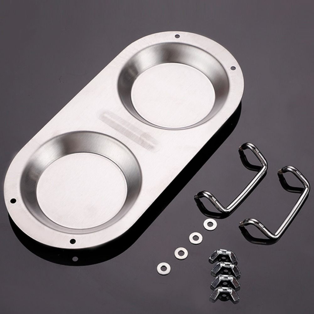 Stainless Steel Colander Storage Rack Double Hole Spoon Rest Serving Spoon Rack  Tableware