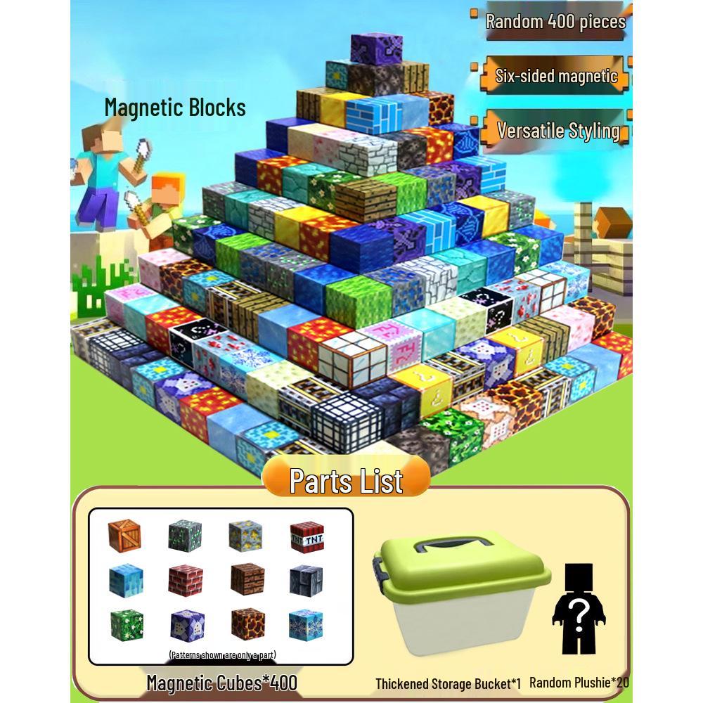 Magnetic Cube Building Blocks: Creative World for Kids - Gift Set with Storage Bucket