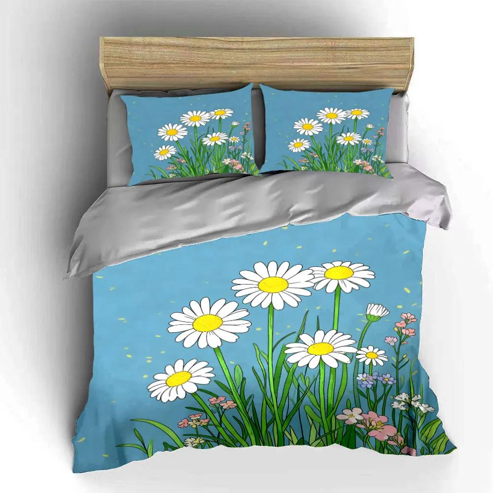 Floral Decorative Set for Home Soft Comfortable Duvet Cover Bedding Set Included 1*Duvet Cover & 2*Pillowcases gift