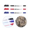 Lion 685 Small Dual-Head Pen - Black, Red, Blue, Oil-Based, Waterproof Marker for Office Writing.