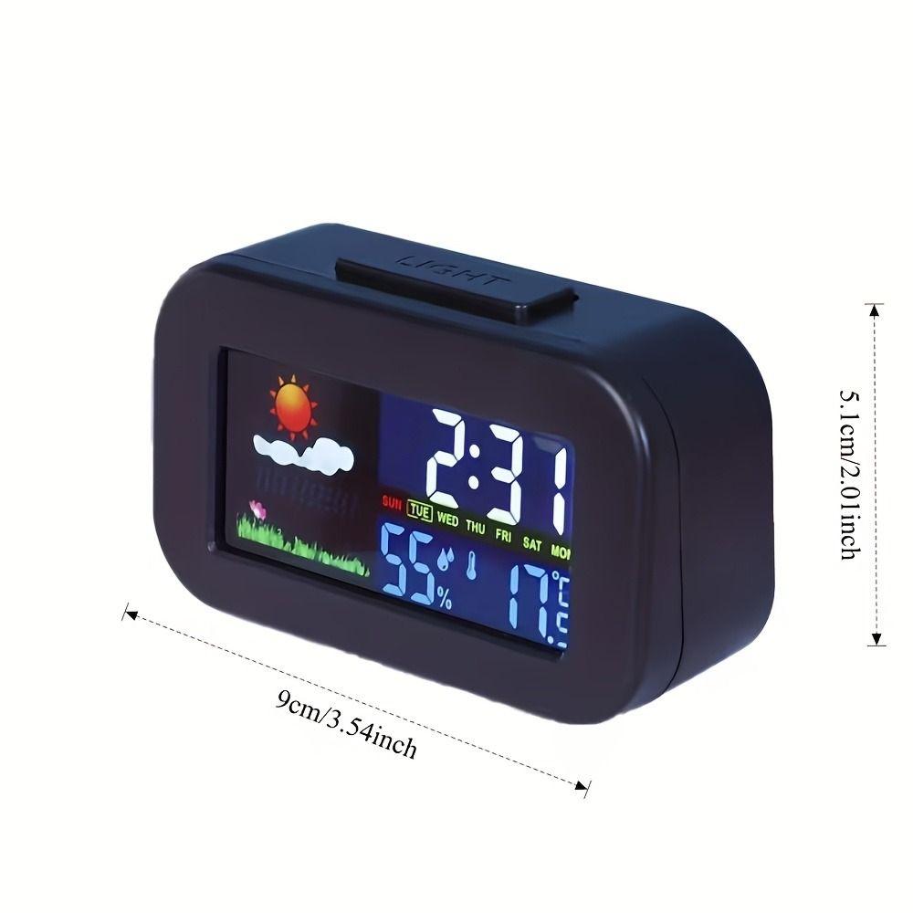 Back Light Display Screen Weather Station Clock Temperature Humidity Monitor  Dormitory Use