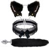 Popular  Hot Sell  Sex Lesbian Cat Ears Hair Band Nipple Clip Plug Anal Adult fox Cat Tail Anal Butt  Plug Sex Toys for Woman