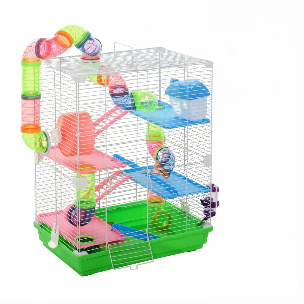 Pet Cage, Gerbil House, Hamster House, 5-Level Vertical Design Small Animal Habitat Cage