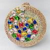 Gold/Silver Round Evening Bag Purse Rhinestone Bridal Clutch WHTUOHENG Formal Minaudiere Handbag For Women Party Dinner Handbags