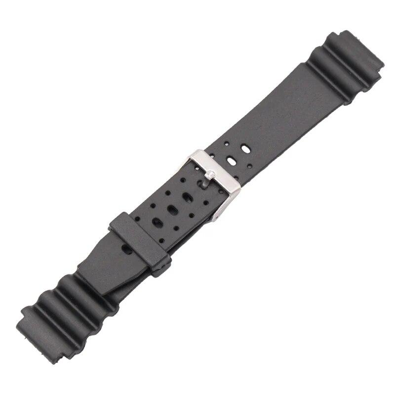 18mm 20mm 22mm Für Casio Uhrenarmbänder PU Schwarz Uhrenarmband Ersetzen Elektronische Handgelenk Sport Armbänder