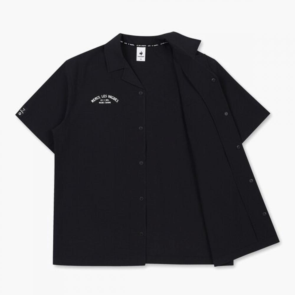 Le Coq Sportif [saLe][70  Off] Seersucker Shirt Jacket Blk   Qp223xjk61