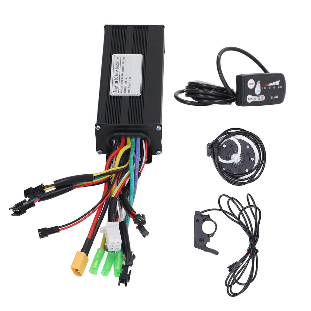 Electric Bike Controller Kit 30A Sine Wave 3 Mode Motor Controller S800 Display Panel PAS Sensor Thumb Throttle Kit 24V