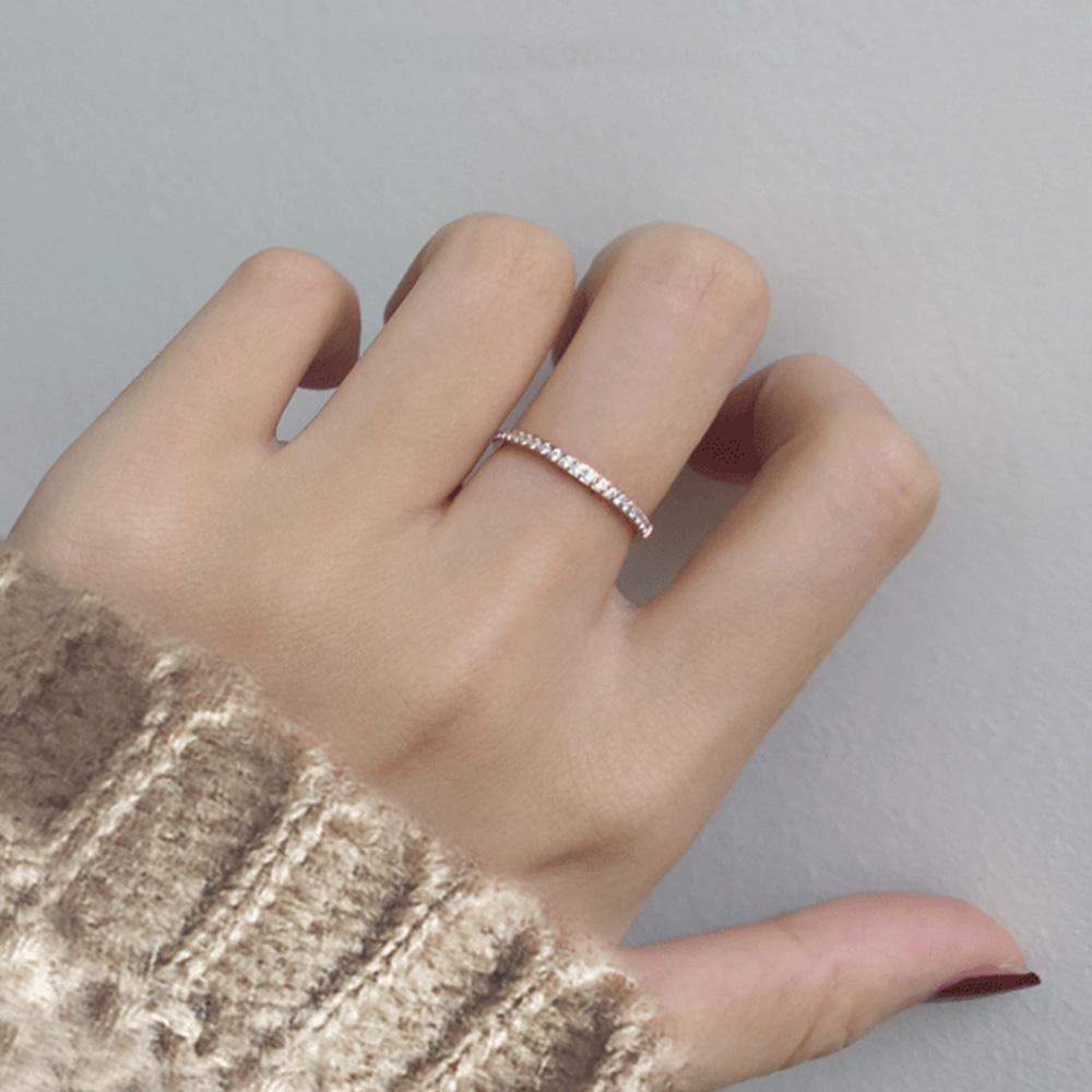 2mm Iced Out Cubic Zirconia Ring Female Gold Silver Color Stainless Steel Wedding Band Rings for Women Fashion Jewelry Gift 2025