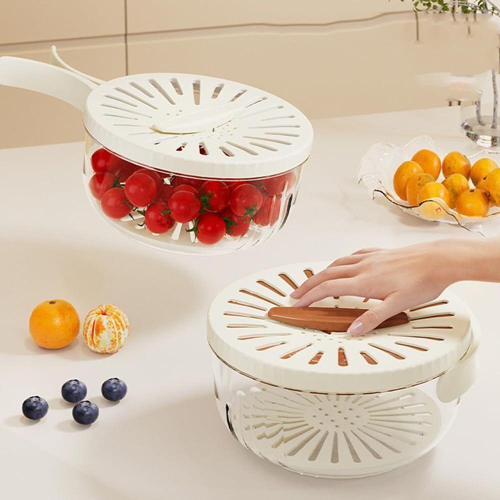 Vegetable Washing Basin Drain Bowl Storage Box Multifunctional Fruit Washing Basket  for Household