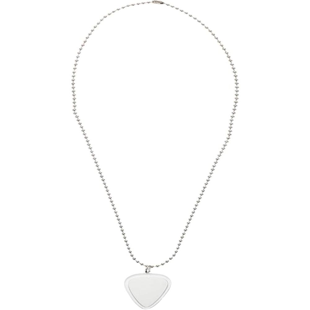Acrylic Heart-Shaped Guitar Pick Holder Necklace for Standard Picks - Elegant Music Gift for Musicians & Guitarists - Men&Women