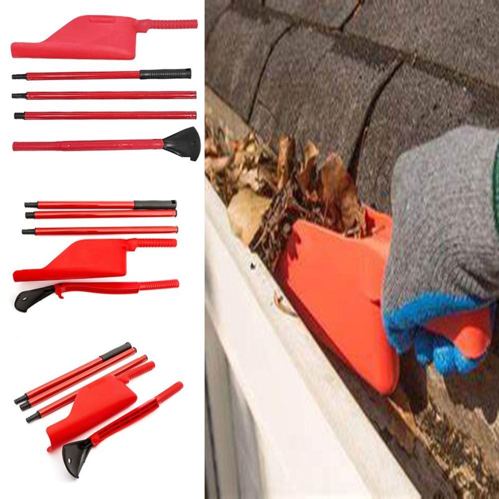 5pcs Plastic Handle Retractable Drain Gutter Scoop Easy To Use Extendable Drain Cleaning Kit Portable Sturdy