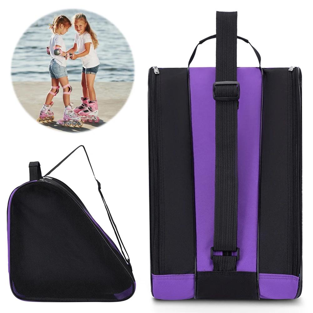 Roller Skate Bag Ice Skate Shoes Bag Oxford Cloth Ski Snow Boots Bag Multi-Compartments Ice-Skating Shoulder Bag for Ski Sports
