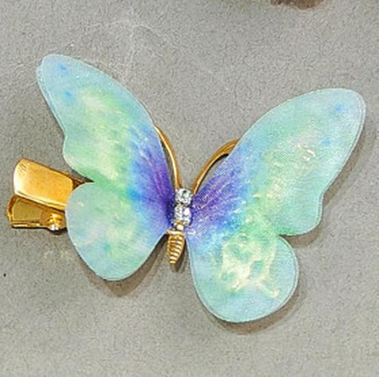 Gradient Butterfly Hairpin for Children - Cute Mesh and Alloy Duckbill Clip, Perfect for Hanfu and Fairy Styles