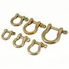 Solid Brass Carabiner D Bow Shackle Key Ring Keychain Hook Screw Joint Connector Buckle Key Chain Jewelry Findings Accessories