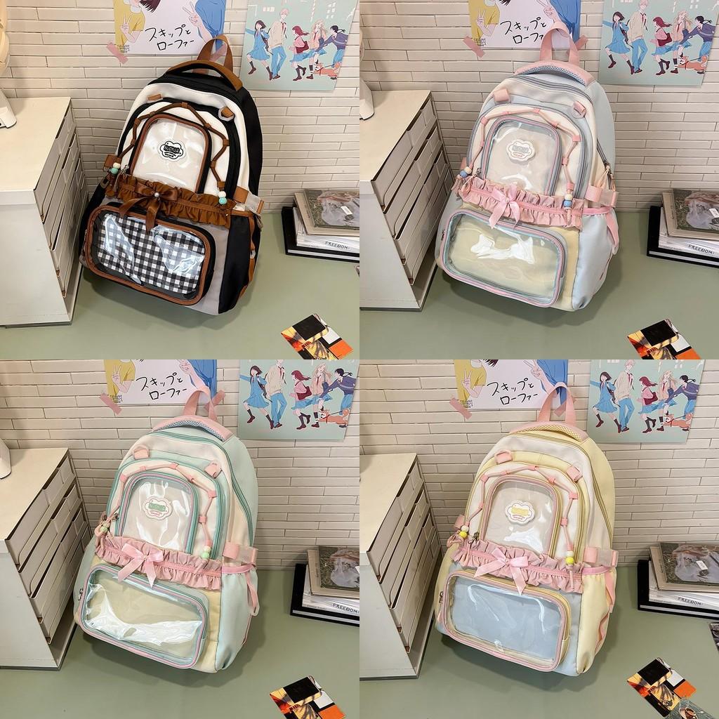College-Rucksack für Mädchen und Jungen mit transparenten Fächern und geräumigem Design für Schule und Reisen