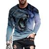 Men's T-shirt Pattern Lion Pattern Printing Round Neck Brown 3D Printing Outdoor Daily Long Sleeved Printing Clothing Designer