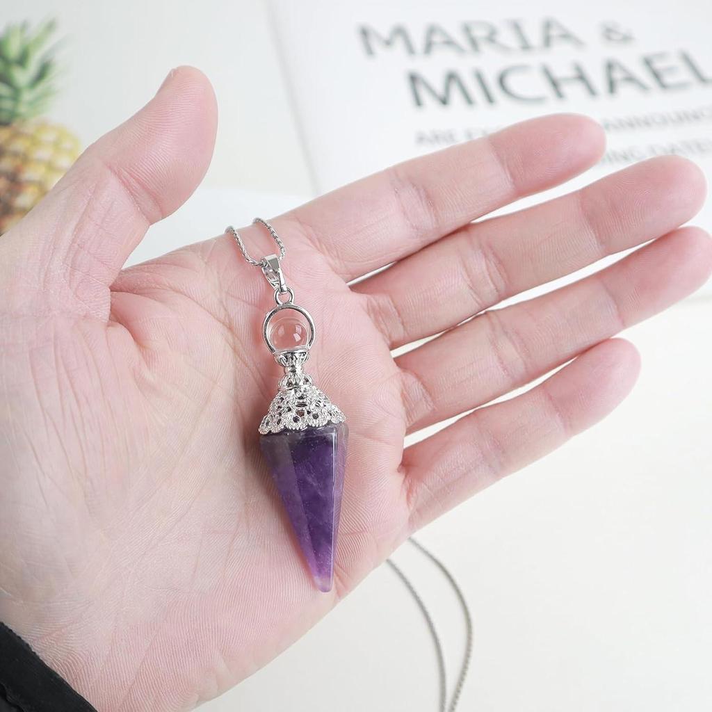 Retro European & American Crystal Hexagonal Pendulum Pendant