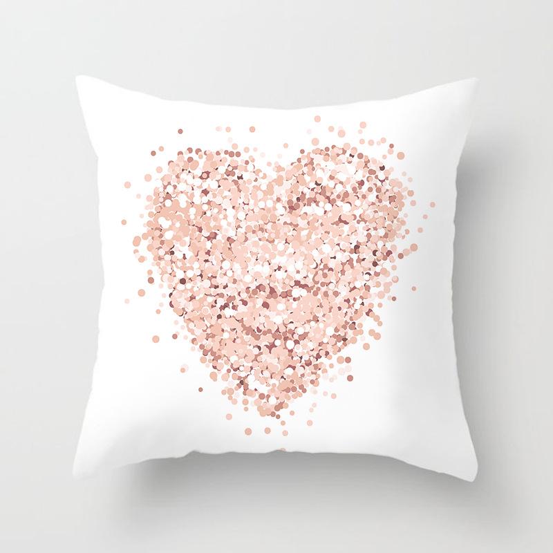 New Pink Marble Ultra-short Velvet Pillowcase Home Sofa Car Cushion Cover Can Be Selected for Your Own Pattern