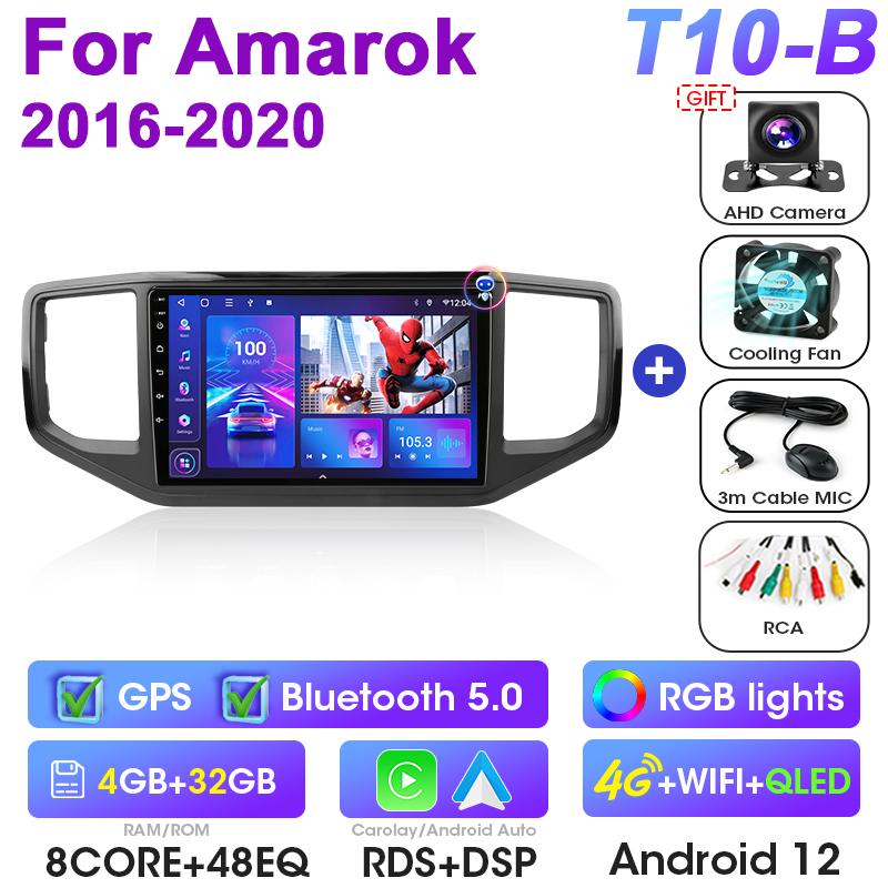 2 Din Android 12 Car Radio For VW Volkswagen Amarok 1 2016 - 2020 Multimedia Video Player GPS 4G Carplay Auto Stereo Head Unit