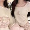 Kawaii Sweet Harajuku T-Shirts Γυναικεία ιαπωνική μόδα κινουμένων σχεδίων εκτύπωσης δαντέλα συνονθύλευμα Slim μπλουζάκια μαλακά μπλουζάκια Καλοκαίρι
