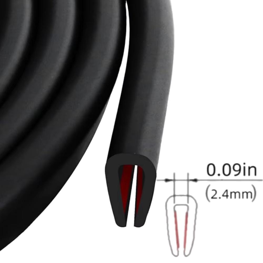 

3meters/5m U Shaped Rubber Edges Sealing Strip Black Protector Edge Sealing for Car Doors, Glass, Metal Panel,Machinery 3Meters