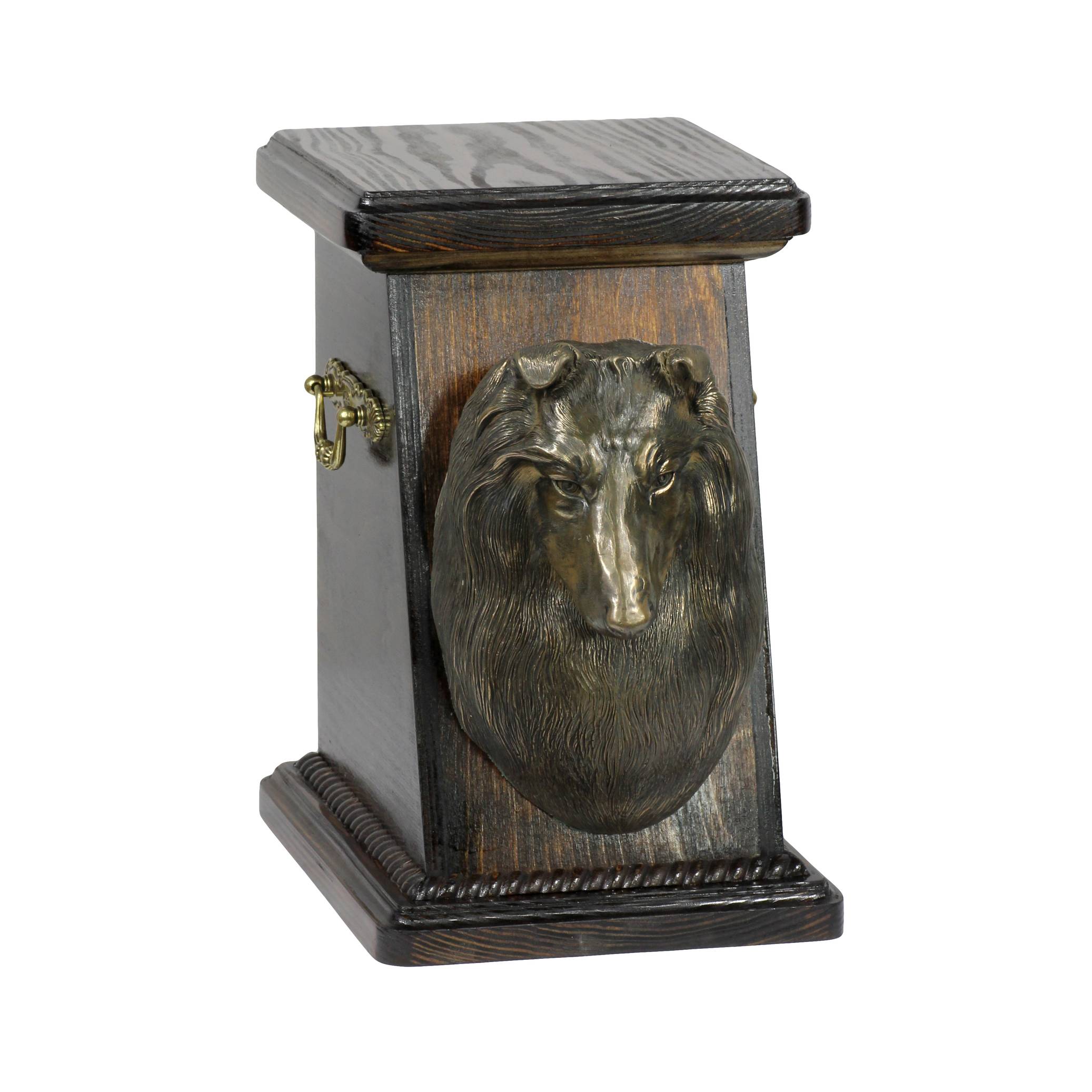

Scottish Sheepdog - urn for dog ashes, elegant urn with a statue, commemorative urn with a bust of a dog by Art-Dog brand