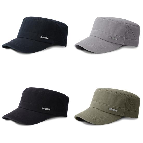 Sun Hat Sweat-absorbing Fine Stitching Soft Solid Color Army Military Cap for Outdoor