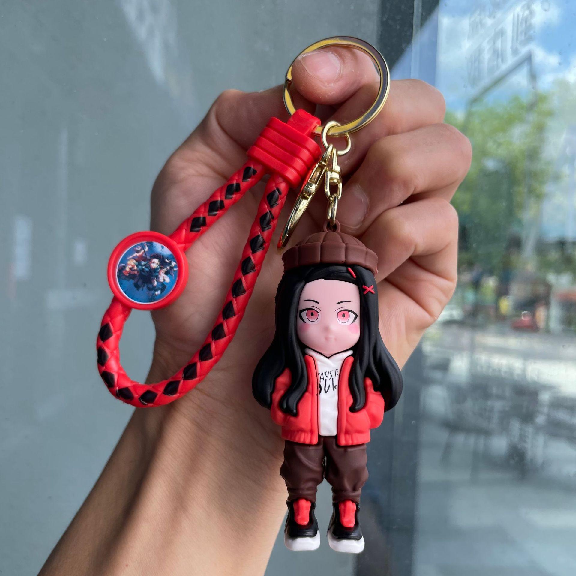 

New Demon Slayer Kimetsu No Yaiba Keychain Cute Bag Pendant Ornament Dolls Car Key Chain Ring Gift Jewelry Accessories Gift