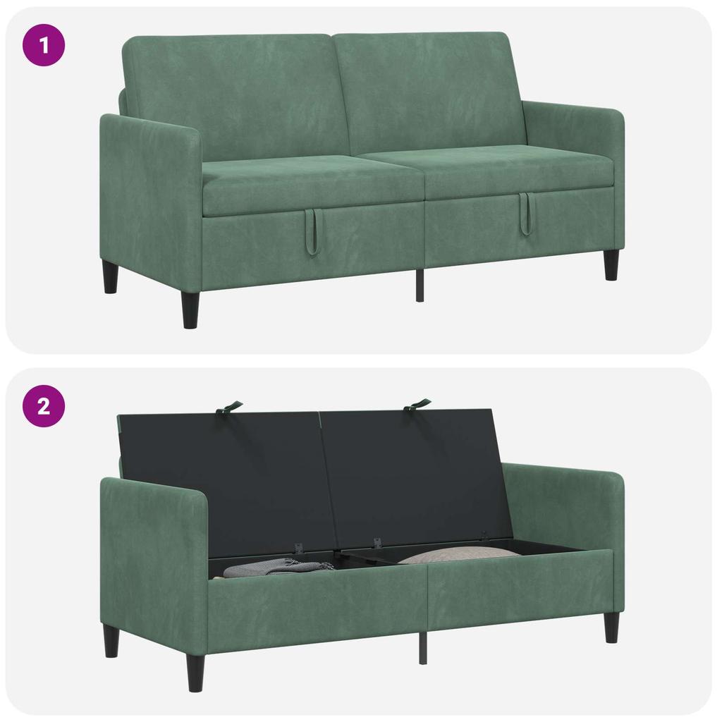 Storage Sofa in Sea Green 172 x 78 x 87 cm Polyester