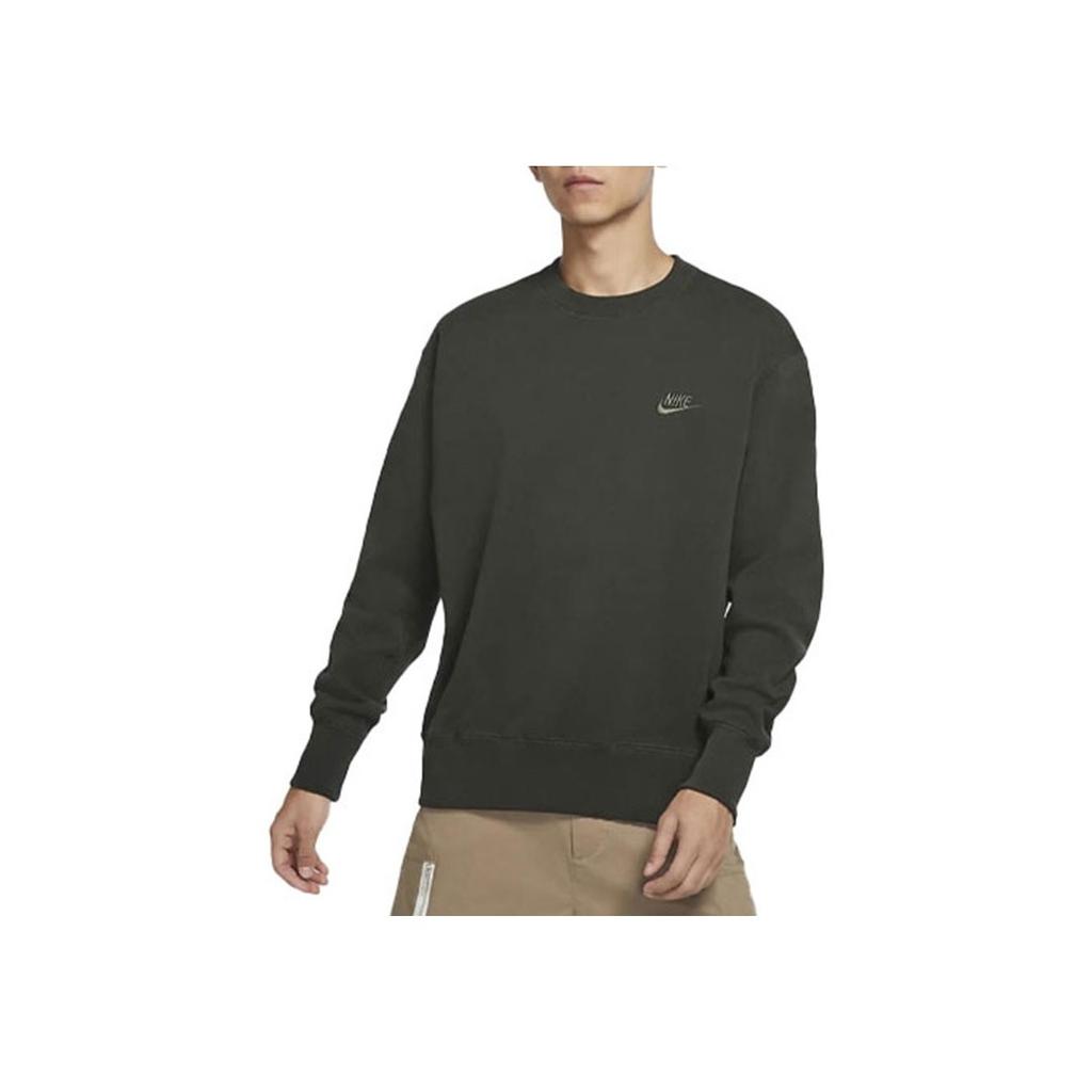 Nike Sportswear Logo Pullover Sweatshirt Men Tops Brown Green DA0022-355