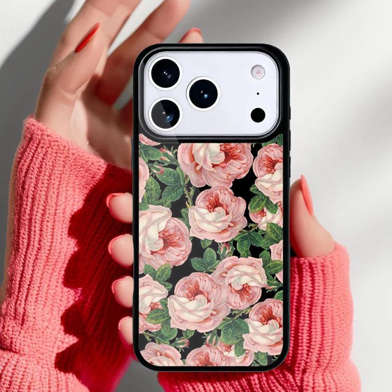 Vintage Leaves Flower Phone Case for iPhone 17 Air 16e 15 14 13 Pro Max Back Cover for 12 11 Pro Coque