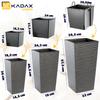 KADAX Set of 3 Flowerpots Flowerpots Inserts Garden Flowerpots Tall Graphite 57cm