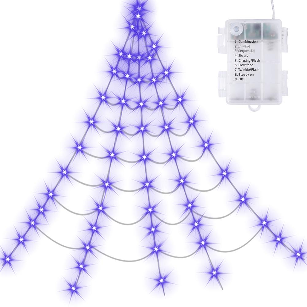 Haunted House Props Spider Web 8 Modes LED Spider Net Halloween Spider Web String Light for Party Garden Hanging Halloween Decor