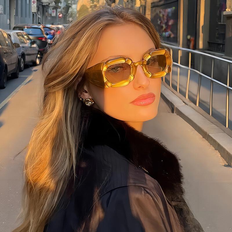 New UV Resistant Polygonal Frame Punk Sunglasses Fashion Personalized INS Eyewear for Women Party Glasses Trendy