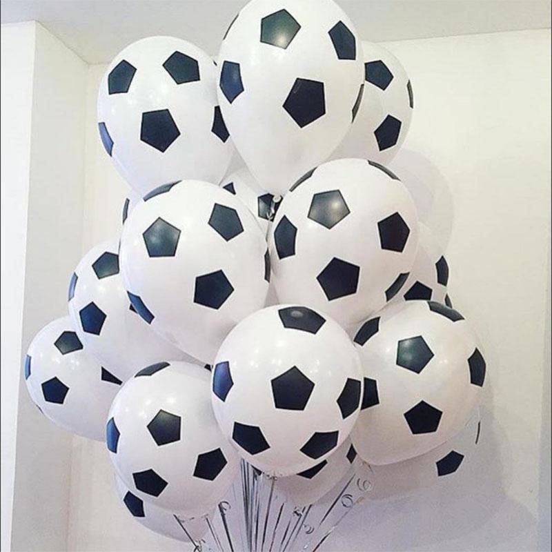 15pcs 12inch Football Balloons Soccer Helium Latex Balloon Black Green Boy Birthday Party Decor Sports Meet Decorations