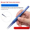 Titanium Alloy Tweezers with Anti-Flywire, Extra Sharp Bent & Straight Tips for Fingerprint Mobile Phone Repair