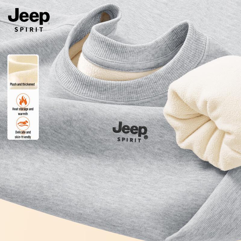 JEEP SPIRIT Herren Winter Fleecegefüttertes Lockeres Sweatshirt