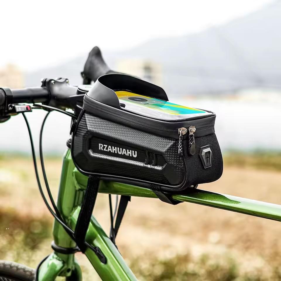 Waterproof Bicycle Front Frame Bag, Bike Phone Mount Pouch, Durable Bike Tube Storage Bag Cycling Accessories