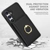 Wallet Case with Card Holder, 360° Rotation Ring Kickstand Magnetic Clasp and Durable Shockproof Cover for Samsung Galaxy S24 FE