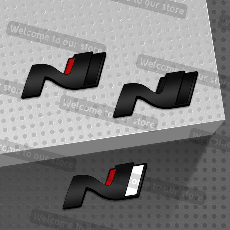 3D Metal Car Styling N Grille Emblem Decals Rear Trunk Body Badge For Hyundai N Line Veloster Elantra Sonata I20 I30 I10 Ix35 TT36