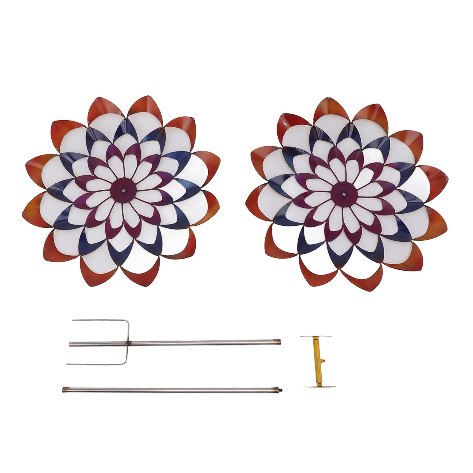 

Outdoor 3D Windmill Colourful Exquisite Metal Wind Spinner with Ground Stake for Parks Lawn Yard
